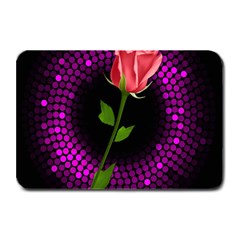 Rosa Black Background Flash Lights Plate Mats by Sapixe