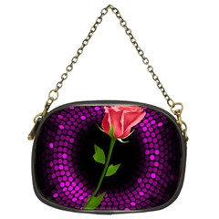 Rosa Black Background Flash Lights Chain Purses (two Sides)  by Sapixe