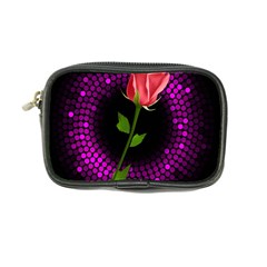 Rosa Black Background Flash Lights Coin Purse by Sapixe