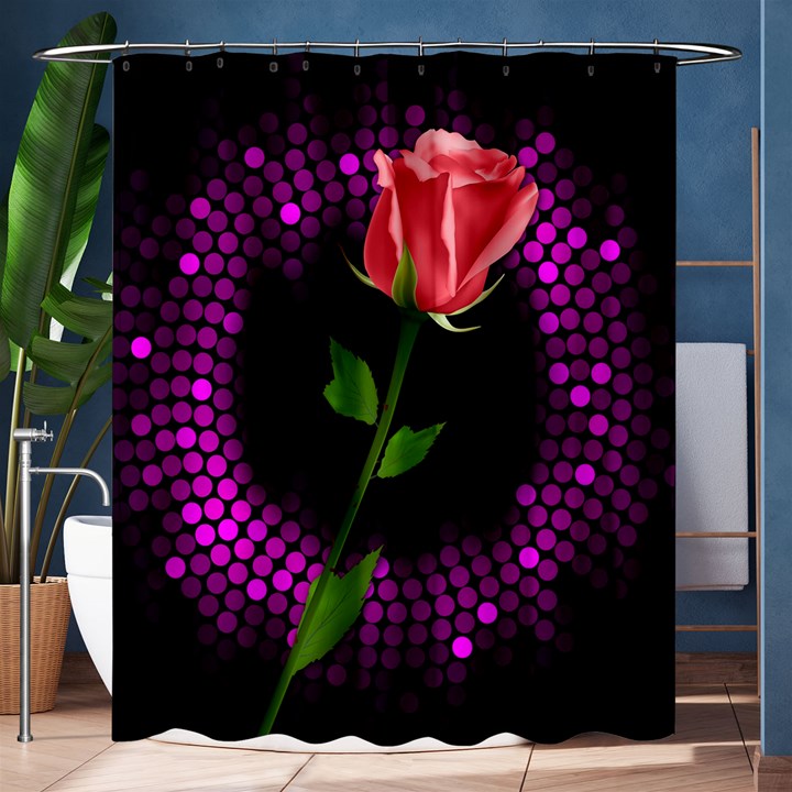 Rosa Black Background Flash Lights Shower Curtain 60  x 72  (Medium) 