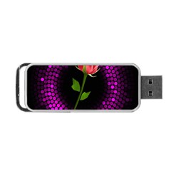 Rosa Black Background Flash Lights Portable Usb Flash (two Sides) by Sapixe