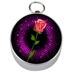 Rosa Black Background Flash Lights Silver Compasses by Sapixe