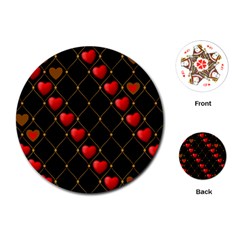 Background Texture Texture Hearts Playing Cards (round) 