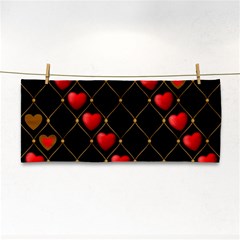 Background Texture Texture Hearts Hand Towel by Sapixe