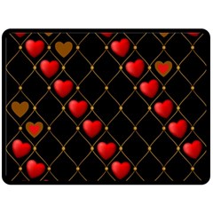 Background Texture Texture Hearts Fleece Blanket (large)  by Sapixe