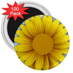 Plant Flower Flowers Bokeh Sky 3  Magnets (100 Pack) by Sapixe