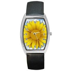 Plant Flower Flowers Bokeh Sky Barrel Style Metal Watch by Sapixe