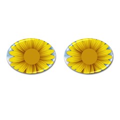 Plant Flower Flowers Bokeh Sky Cufflinks (oval) by Sapixe