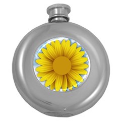 Plant Flower Flowers Bokeh Sky Round Hip Flask (5 Oz) by Sapixe