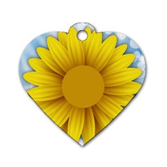 Plant Flower Flowers Bokeh Sky Dog Tag Heart (one Side) by Sapixe