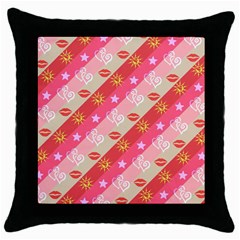 Background Desktop Pink Sun Stars Throw Pillow Case (black) by Sapixe