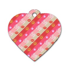 Background Desktop Pink Sun Stars Dog Tag Heart (two Sides) by Sapixe