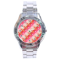 Background Desktop Pink Sun Stars Stainless Steel Analogue Watch by Sapixe