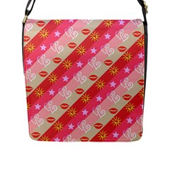 Background Desktop Pink Sun Stars Flap Messenger Bag (l)  by Sapixe