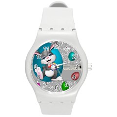 Illustration Celebration Easter Round Plastic Sport Watch (m) by Sapixe