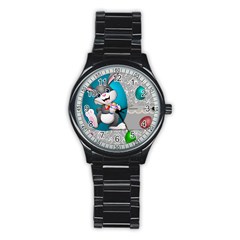 Illustration Celebration Easter Stainless Steel Round Watch by Sapixe