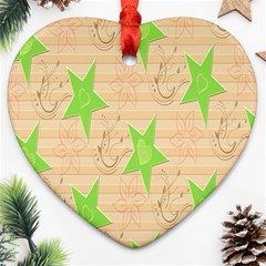 Background Desktop Beige Heart Ornament (two Sides) by Sapixe