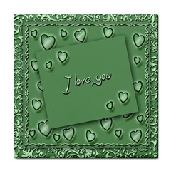 Card I Love You Heart Romantic Tile Coasters by Sapixe