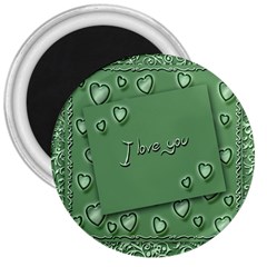 Card I Love You Heart Romantic 3  Magnets by Sapixe