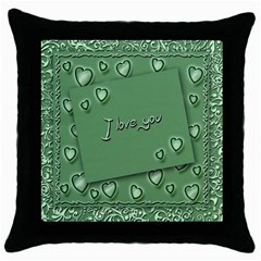 Card I Love You Heart Romantic Throw Pillow Case (black) by Sapixe