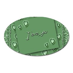 Card I Love You Heart Romantic Oval Magnet by Sapixe