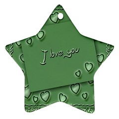 Card I Love You Heart Romantic Star Ornament (two Sides)