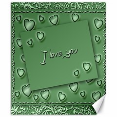 Card I Love You Heart Romantic Canvas 8  X 10  by Sapixe