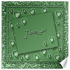 Card I Love You Heart Romantic Canvas 12  X 12   by Sapixe