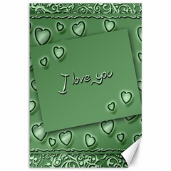 Card I Love You Heart Romantic Canvas 12  X 18   by Sapixe