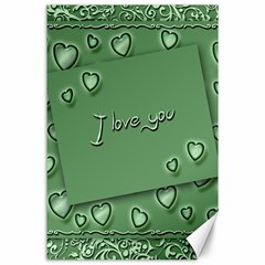 Card I Love You Heart Romantic Canvas 24  X 36  by Sapixe