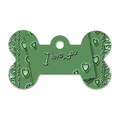 Card I Love You Heart Romantic Dog Tag Bone (one Side) by Sapixe