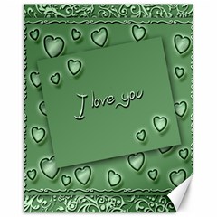 Card I Love You Heart Romantic Canvas 11  X 14   by Sapixe