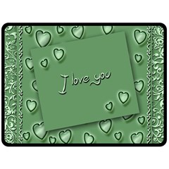 Card I Love You Heart Romantic Fleece Blanket (large)  by Sapixe