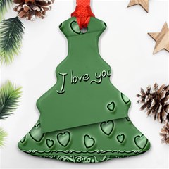 Card I Love You Heart Romantic Christmas Tree Ornament (two Sides) by Sapixe