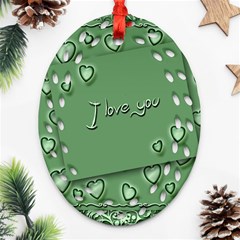 Card I Love You Heart Romantic Ornament (oval Filigree) by Sapixe