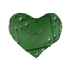 Card I Love You Heart Romantic Standard 16  Premium Heart Shape Cushions by Sapixe