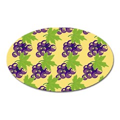 Grapes Background Sheet Leaves Oval Magnet by Sapixe