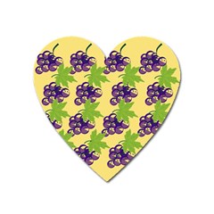 Grapes Background Sheet Leaves Heart Magnet by Sapixe