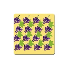 Grapes Background Sheet Leaves Square Magnet by Sapixe