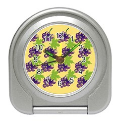 Grapes Background Sheet Leaves Travel Alarm Clocks by Sapixe