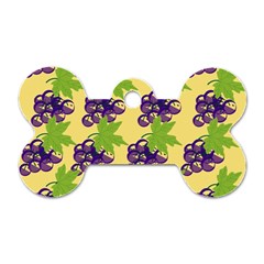 Grapes Background Sheet Leaves Dog Tag Bone (two Sides) by Sapixe