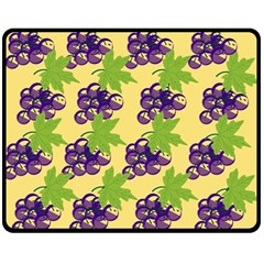 Grapes Background Sheet Leaves Double Sided Fleece Blanket (medium)  by Sapixe