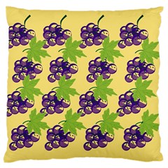 Grapes Background Sheet Leaves Large Flano Cushion Case (one Side) by Sapixe