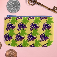 Grapes Background Sheet Leaves Large Coin Purse by Sapixe