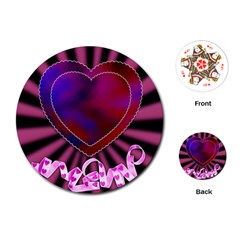 Background Texture Reason Heart Playing Cards (round)  by Sapixe