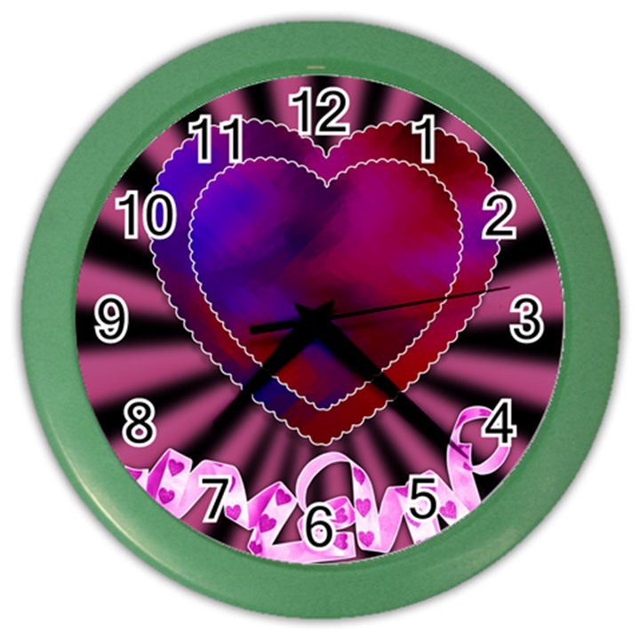 Background Texture Reason Heart Color Wall Clocks