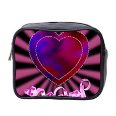 Background Texture Reason Heart Mini Toiletries Bag 2-side by Sapixe