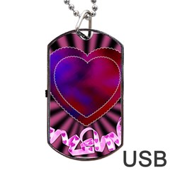 Background Texture Reason Heart Dog Tag Usb Flash (one Side) by Sapixe