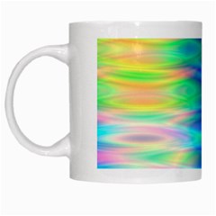 Wave Rainbow Bright Texture White Mugs