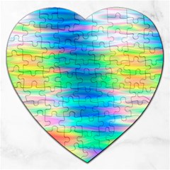 Wave Rainbow Bright Texture Jigsaw Puzzle (heart) by Sapixe